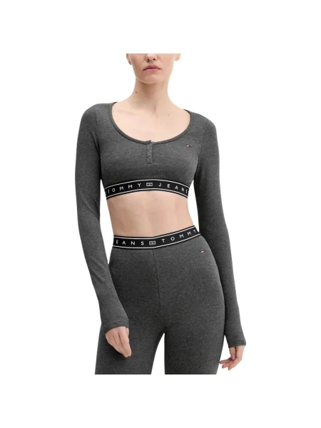 Tricou mânecă lungă Tommy Hilfiger gri