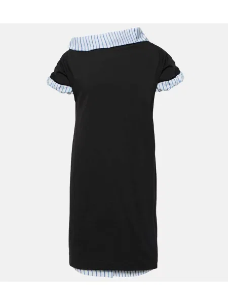 Rochie midi Dries Van Noten din jerseu până la genunchi de costum negru