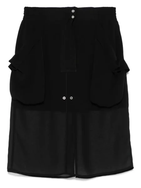 Fustă midi Pinko transparente până la genunchi negru