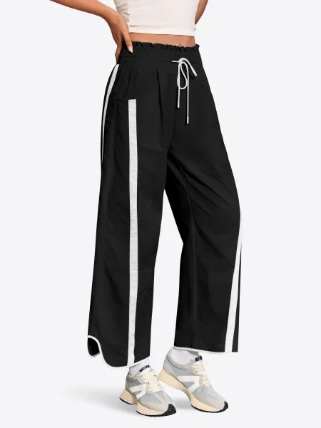 Imily Bela Pantaloni negru alb