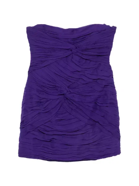 Rochie mini Blumarine cu volane fără bretele violet