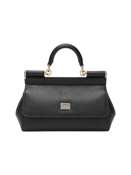 Torebka Dolce And Gabbana skórzana elegancka czarna