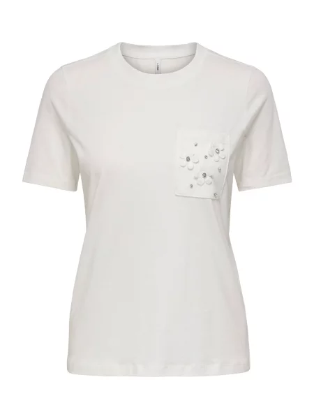 ONLY Tricou ONLZENIA murdar alb