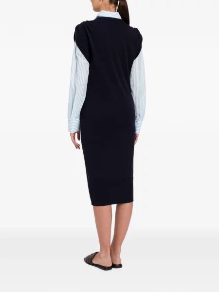 Rochie midi Twinset fără mâneci albastru