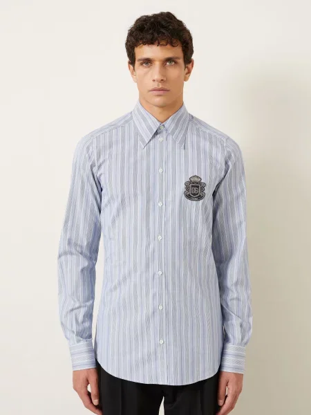 Dolce & Gabbana Košile Extra Slim Fit černošedá / tmavě / tmavě modrá