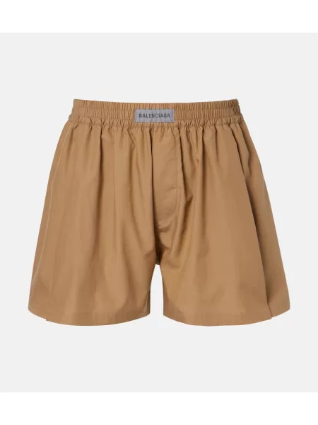 Szorty Balenciaga z autografem beżowe