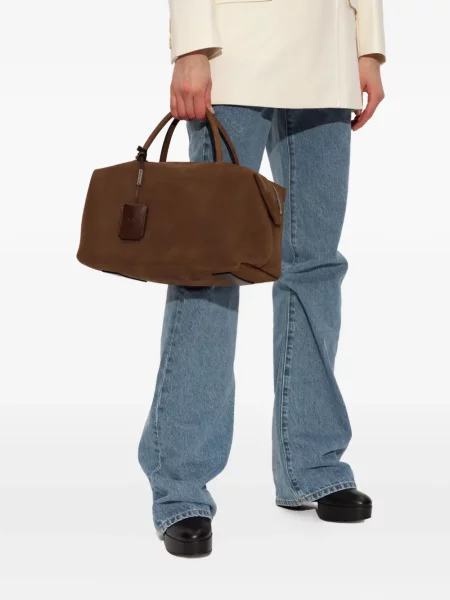 Geantă Max Mara din piele de căprioară maro