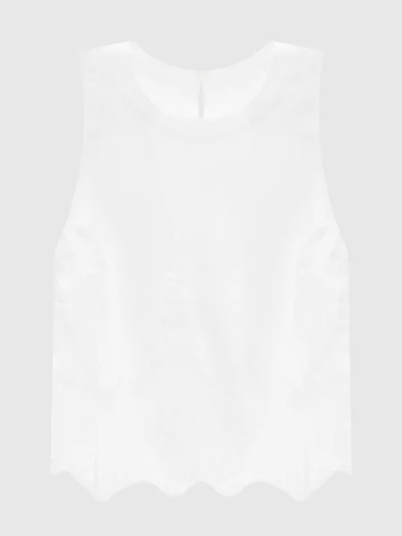 Топ з льону з мереживом Twinset білий