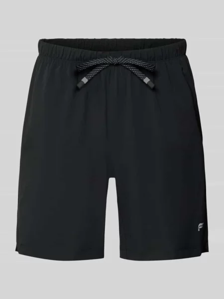 Szorty o kroju regular fit z nadrukiem z logo Fabletics czarne