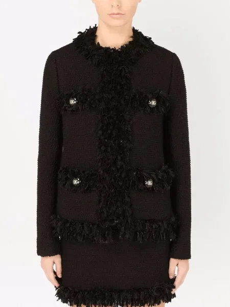 Kurtka Dolce And Gabbana tweedowa czarna