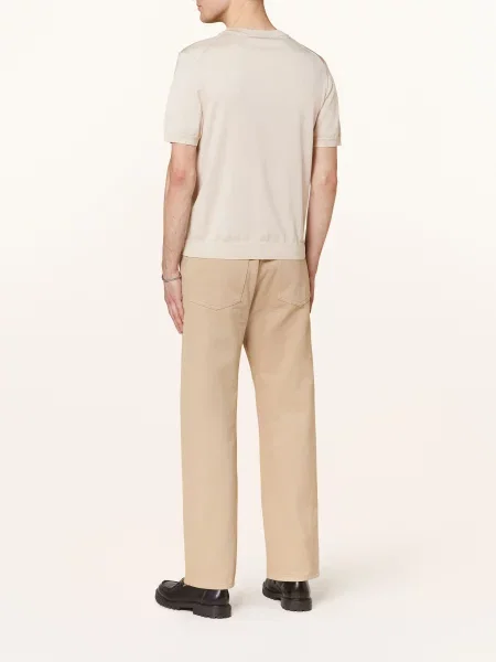 Sandro Dzianinowa Koszulka beige beżowa