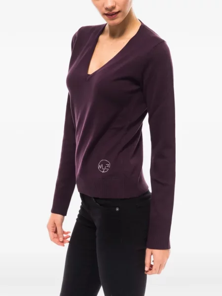 Pulover Montana Blu cu decolteu în V violet