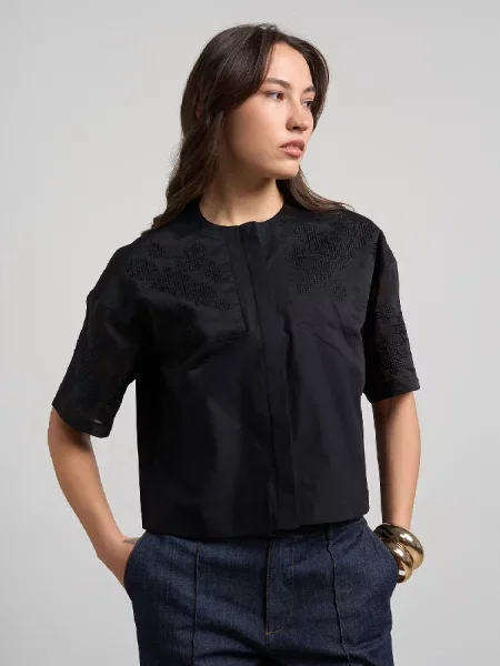 Рубашка Ricamare черная
