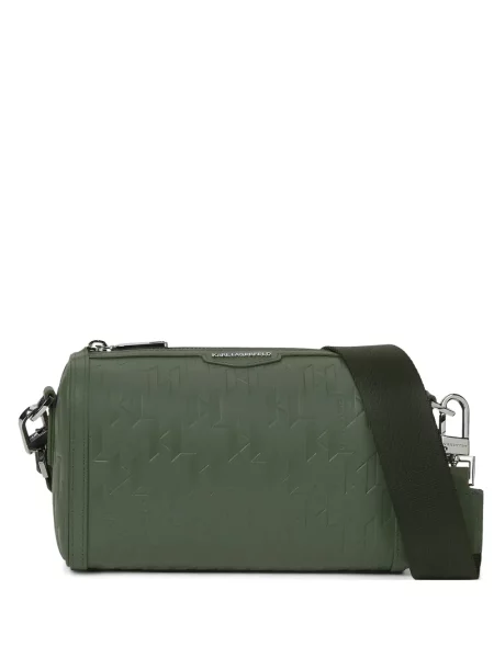 Geantă crossbody Karl Lagerfeld K/Monogram din piele verde