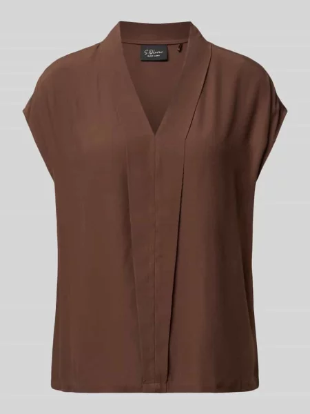 Bluzka z krótkim rękawem w kroju regular fit z czystej S.oliver Black Label