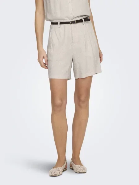 Повсякденні шорти Only SIESTA HW BELT LIN BL SHORTS молочний