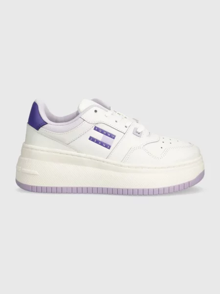 Tommy Jeans Superge TJW RETRO BASKET FLATFORM ESS vijolična