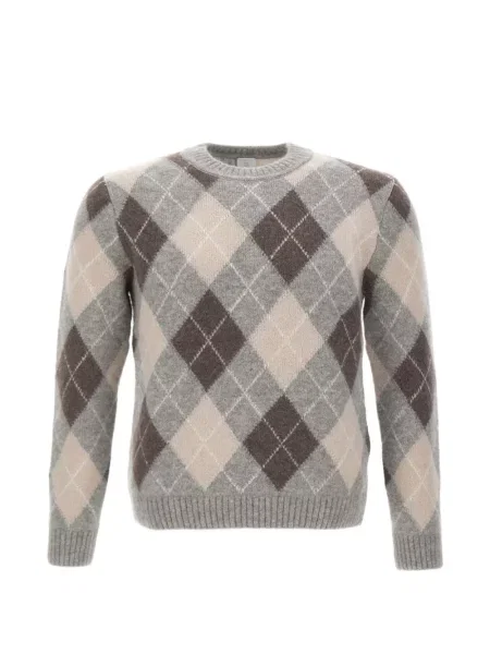 Pulover Eleventy cu model argyle gri