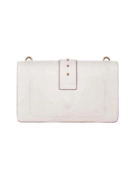Pinko De piele geantă poștaș LOVE ONE CLASSIC CL bej