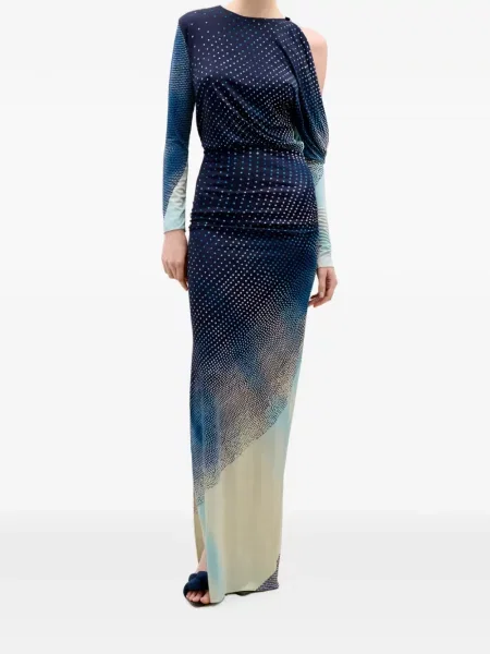 Rochie Silvia Tcherassi asimetrică albastru