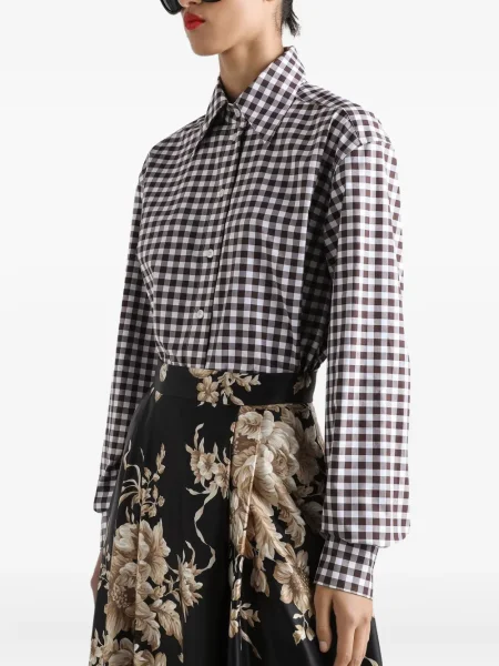 Cămașă Dolce & Gabbana în carouri alb