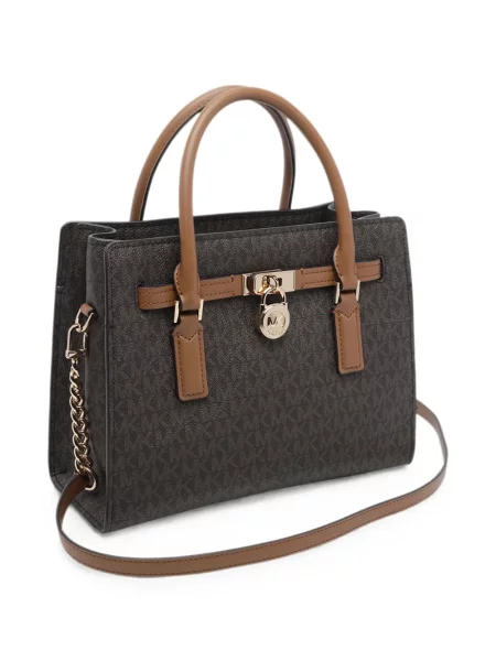 Geantă shopper Michael Michael Kors cu autograf maro