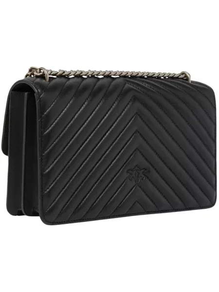 Pinko crossbody kabelka dámska kožená čierna