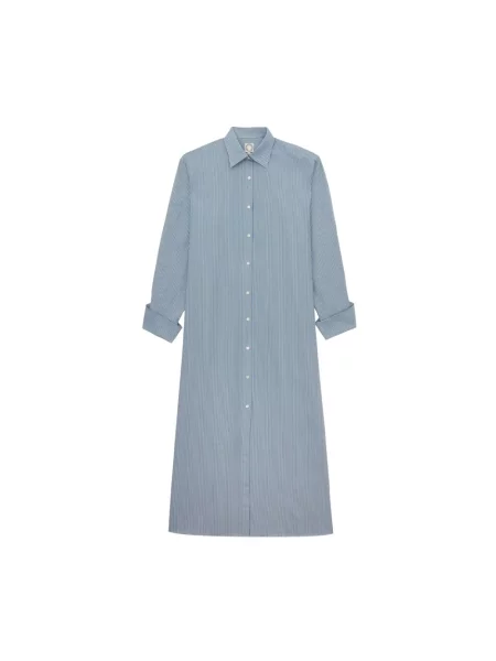 Sukienka koszulowa Ines De La Fressange Paris garniturowa niebieska