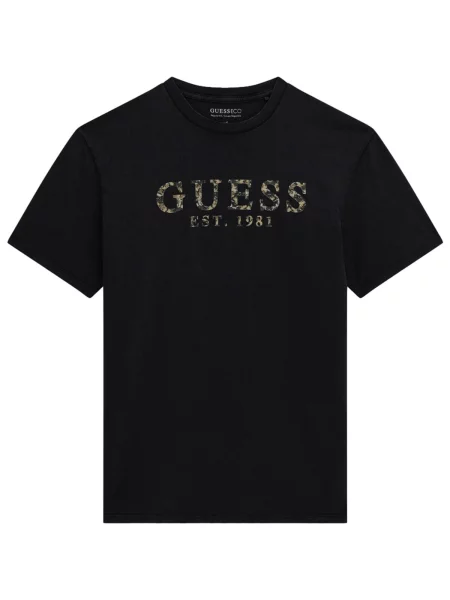 Tricou Guess cu autograf negru