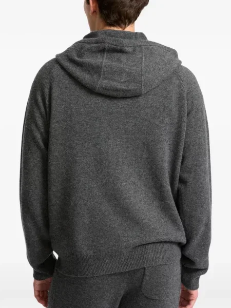 Hoodie Yves Salomon με κορδόνι γκρι