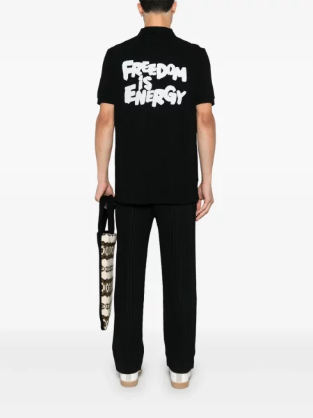 Поло тениска Comme Des Garçons Shirt с принт черно