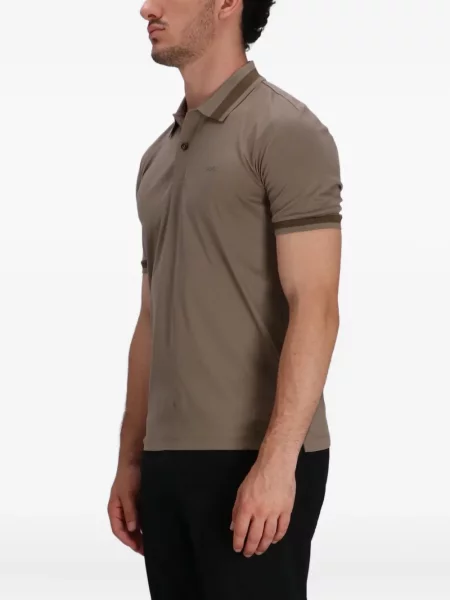 Tricou polo Boss cu autograf maro