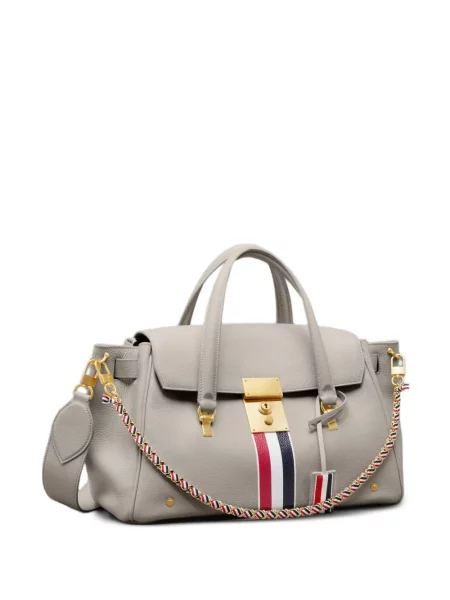 Geantă de mână Thom Browne cu dungi alb