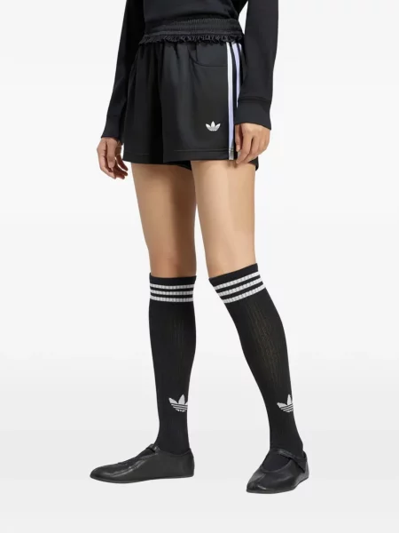 Tricou Adidas cu broderie cu dungi negru
