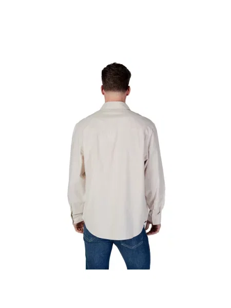 Koszula dżinsowa Calvin Klein Jeans z długim rękawem beżowa