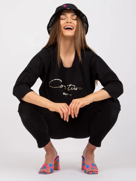 Bluză Fashionhunters casual negru