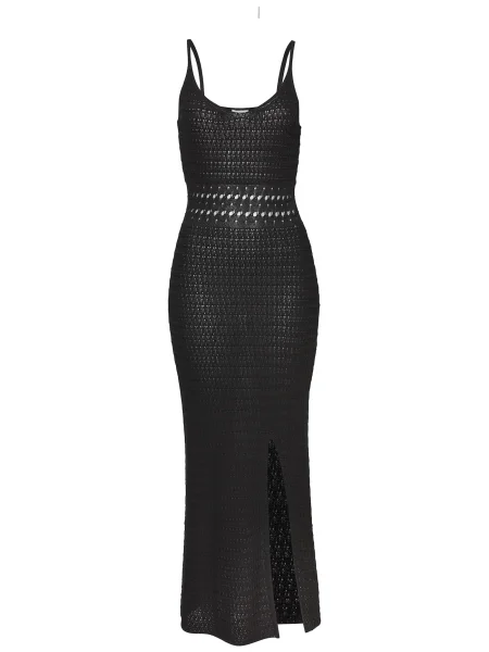 VIVANCE Pletena obleka črna