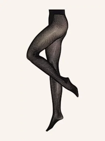 Wolford Punčocháče Cotton Dot black černé