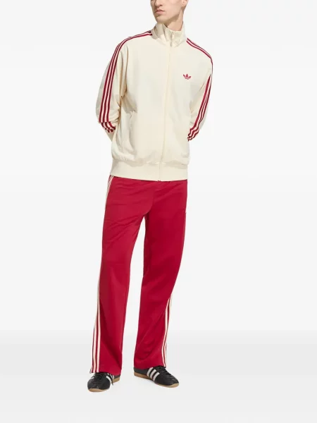 Geacă de blugi Adidas cu broderie cu dungi alergare albastru