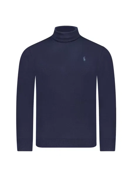 Wełniany Sweter Polo Polo Ralph Lauren niebieski