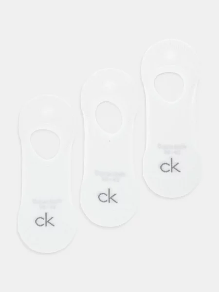 Чорапи Calvin Klein 3 чифта бяло