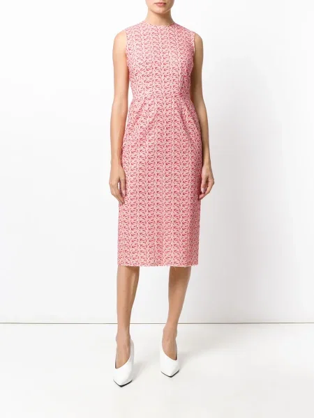 Krajkové oblekové šaty bez rukávů Comme Des Garçons Pre-owned bez rukávů růžové