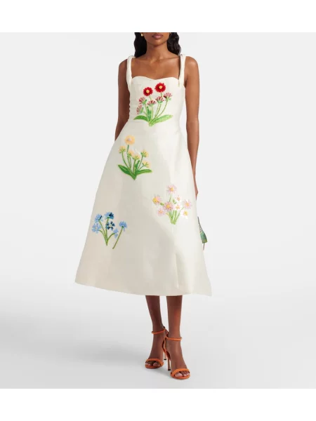 Rochie midi Leo Lin de lână alb