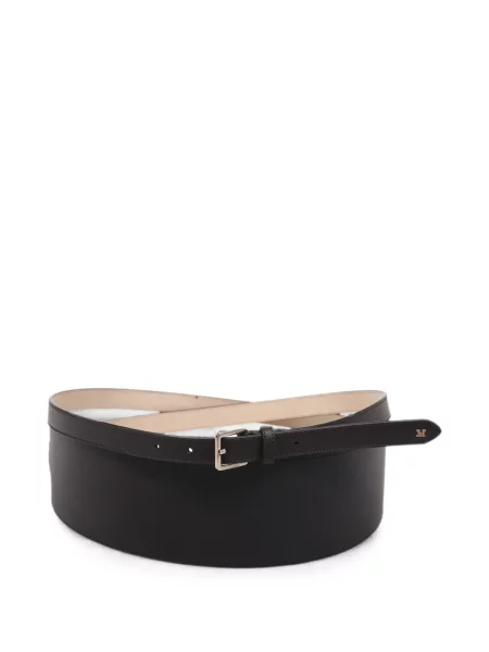 Cu centură curea Max Mara din piele cu cataramă maro