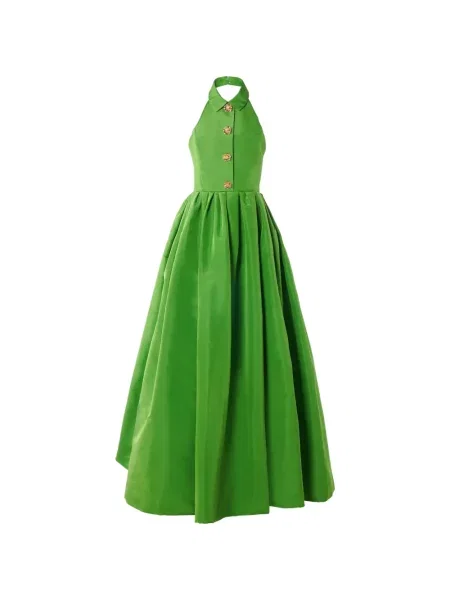 Rochie maxi Carolina Herrera cu gât halter verde