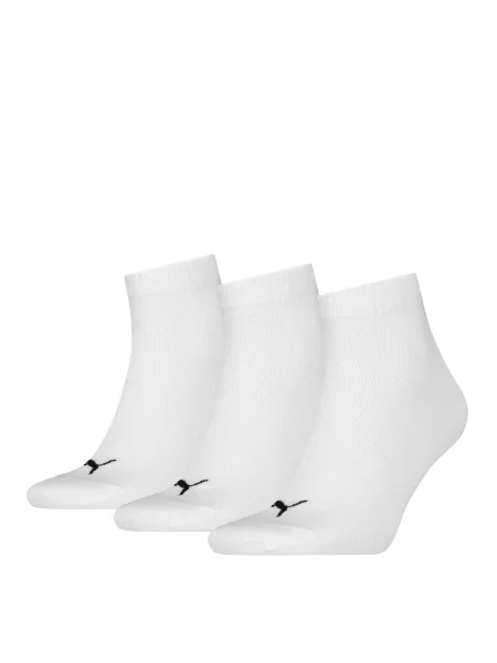 PUMA Unisex Quarter Plain 3p Набір шкарпеток Унісекс Комбінований верх білий