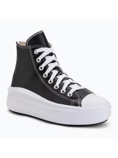 Teniși pentru femei Converse Chuck Taylor All Star Move Platform Leather black negru