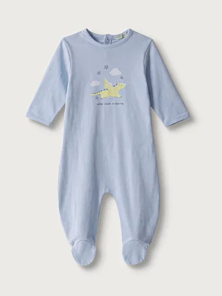 United Colors of Benetton kombinezon za bebe od pamuka s elastanom plava