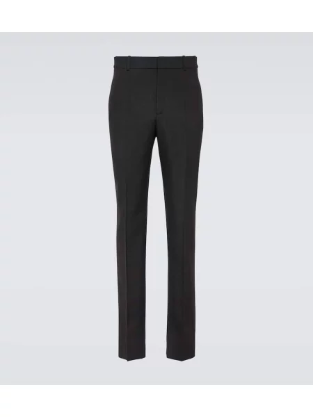 Pantaloni Saint Laurent cu talie înaltă negru