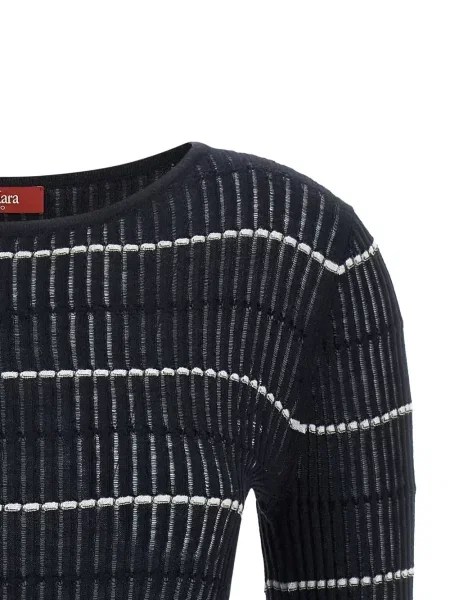 Pulover Max Mara cu dungi cu nervuri albastru